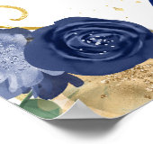 Verjaardagsfeest Blonde Princess Navy Welkom Poster (Hoek)