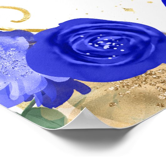 Verjaardagsfeest Blonde Princess Royal Blue Welkom Poster (Hoek)