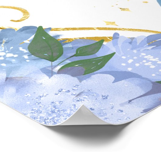 Verjaardagsfeest Blonde Prinses Blauw Welkom Poster (Hoek)