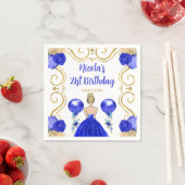 Verjaardagsfeest Blonde Prinses in Blauw Servet (Insitu)