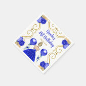 Verjaardagsfeest Blonde Prinses in Blauw Servet (Hoek)