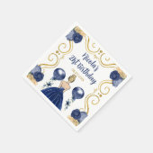 Verjaardagsfeest Blonde Prinses in Navy Blue Servet (Hoek)