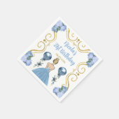 Verjaardagsfeest Blonde prinses in stoffig blauw Servet (Hoek)