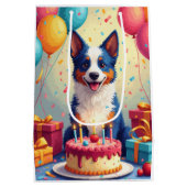 Verjaardagsfeest Blue Heeler Medium Cadeauzakje (Achterkant)