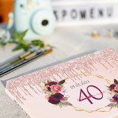 Verjaardagsfeest blush roos florale geometrische d gastenboek