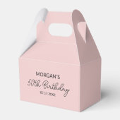 Verjaardagsfeest Blush Roze Bedankt Naam Bedankdoosjes (Voorkant Zijde)