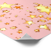 Verjaardagsfeest blush roze gouden sterren welkom poster (Hoek)