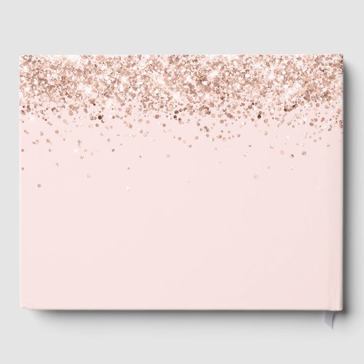 Verjaardagsfeest blush roze rose goud gastenboek (Achterkant)