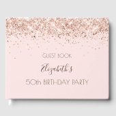 Verjaardagsfeest blush roze rose goud gastenboek (Voorkant)