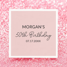 Verjaardagsfeest Blush Roze Schattigee naam Servet