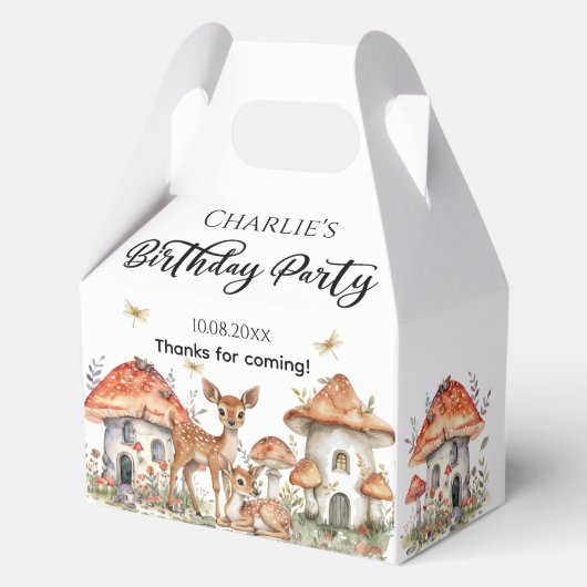 Verjaardagsfeest Boho Woodland Forest Animals Bedankdoosjes (Voorkant)