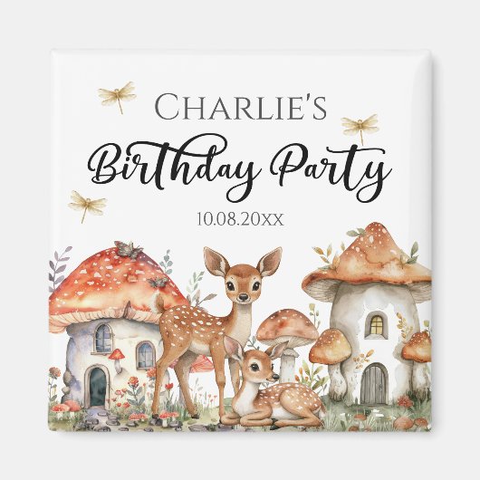 Verjaardagsfeest Boho Woodland Forest Animals Magneet (Voorkant)