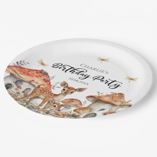 Verjaardagsfeest Boho Woodland Forest Animals Papieren Bordje (Gekanteld)