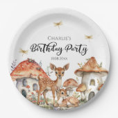 Verjaardagsfeest Boho Woodland Forest Animals Papieren Bordje (Voorkant)