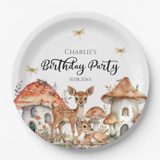 Verjaardagsfeest Boho Woodland Forest Animals Papieren Bordje (Voorkant)