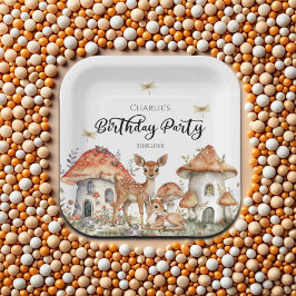 Verjaardagsfeest Boho Woodland Forest Animals Papieren Bordje