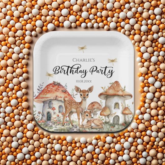 Verjaardagsfeest Boho Woodland Forest Animals Papieren Bordje