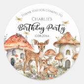 Verjaardagsfeest Boho Woodland Forest Animals Ronde Sticker (Voorkant)