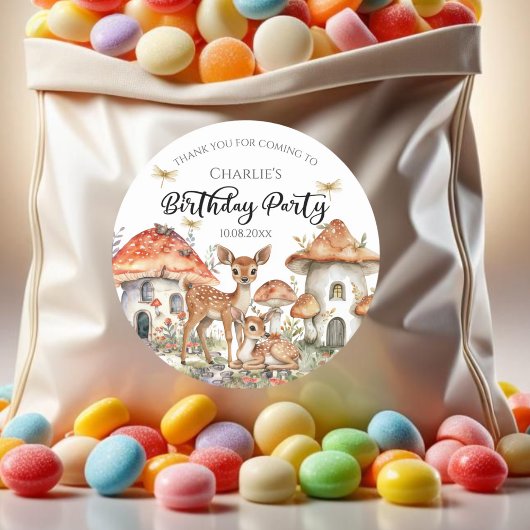 Verjaardagsfeest Boho Woodland Forest Animals Ronde Sticker