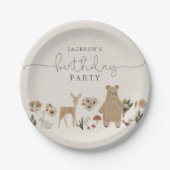 Verjaardagsfeest Boho Woodland Papieren Bordje (Voorkant)