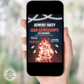 Verjaardagsfeest Bonfire Rustiek vuur en marshmall Kaart