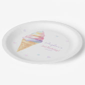 Verjaardagsfeest Borden met zoet ijsje. Papieren Bordje (Gekanteld)