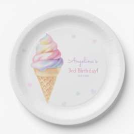 Verjaardagsfeest Borden met zoet ijsje. Papieren Bordje