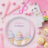 Verjaardagsfeest Borden met zoet ijsje. Papieren Bordje (Feest)