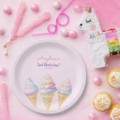 Verjaardagsfeest Borden met zoet ijsje. Papieren Bordje (Feest)