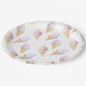 Verjaardagsfeest Borden met zoet ijsje. Papieren Bordje (Gekanteld)