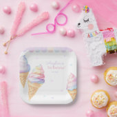 Verjaardagsfeest Borden met zoet ijsje. Papieren Bordje (Feest)