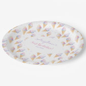 Verjaardagsfeest Borden met zoet ijsje. Papieren Bordje (Gekanteld)