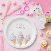 Verjaardagsfeest Borden met zoet ijsje. Papieren Bordje (Feest)
