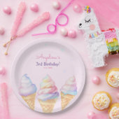 Verjaardagsfeest Borden met zoet ijsje. Papieren Bordje (Feest)