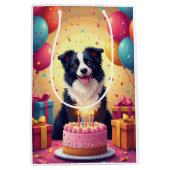 Verjaardagsfeest Border Collie Medium Cadeauzakje (Voorkant)