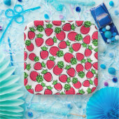 Verjaardagsfeest Borrel Barbecue met Aardbeien Papieren Bordje (Feest)