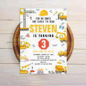 Verjaardagsfeest bouw Editable uitnodiging
