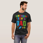 Verjaardagsfeest Bouwer Creatieve Vader Bouwstenen T-shirt (Voorkant volledig)