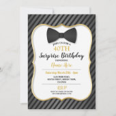 Verjaardagsfeest Bowtie Zwart Stropdas Mannen Vrou Kaart (Voorkant)