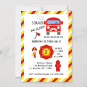 Verjaardagsfeest brandweerman magnetische uitnodiging (Voorkant)