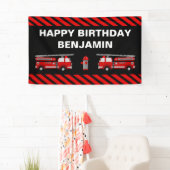 Verjaardagsfeest brandweerwagen spandoek (Insitu)