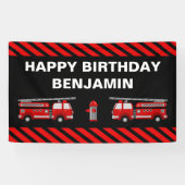 Verjaardagsfeest brandweerwagen spandoek (Horizontaal)