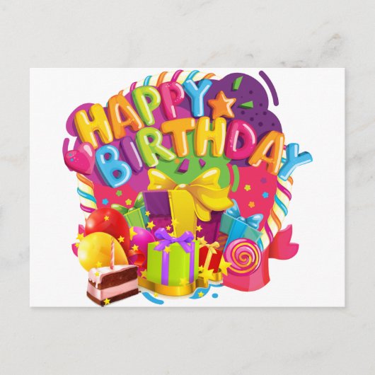 Verjaardagsfeest Briefkaart (Voorkant)