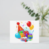 Verjaardagsfeest  briefkaart (Staand voorkant)