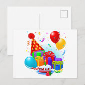 Verjaardagsfeest  briefkaart (Voorkant / Achterkant)