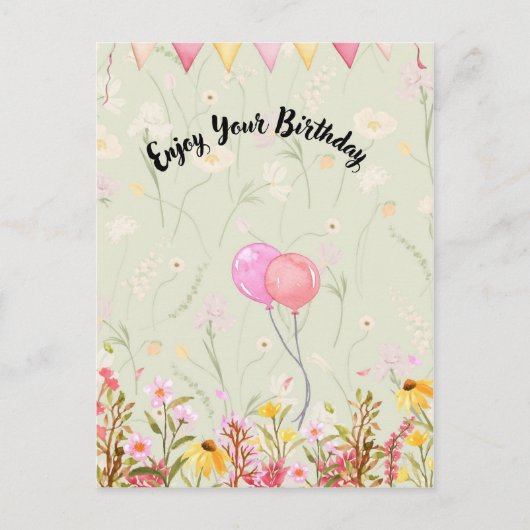 Verjaardagsfeest Briefkaart (Voorkant)