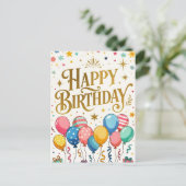 Verjaardagsfeest Briefkaart (Staand voorkant)