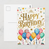 Verjaardagsfeest Briefkaart (Voorkant / Achterkant)