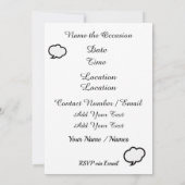 Verjaardagsfeest / Bruids douche uitnodiging (Achterkant)