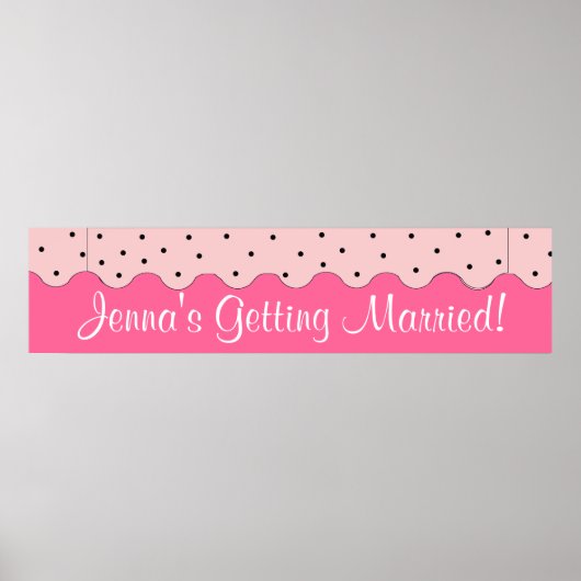 Verjaardagsfeest-, bruids- of babyshowerbanner poster (Voorkant)